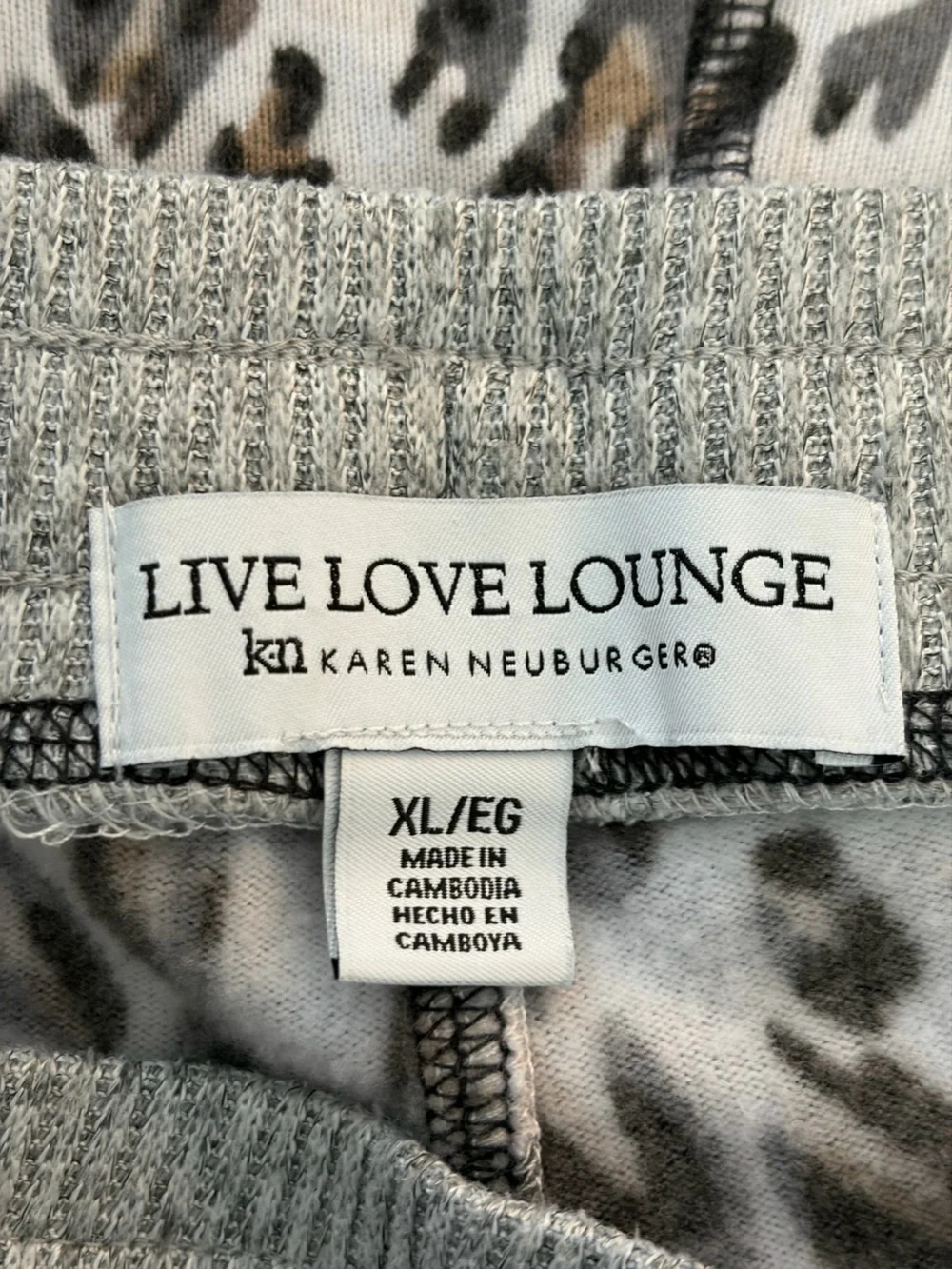 Live Love Lounge Karen Neuburger Leopard Print Pajama Lounge Set XL